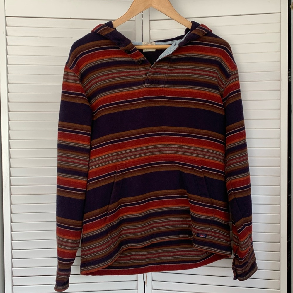 Faherty Pacific Hooded Poncho Size Small 100% cotton